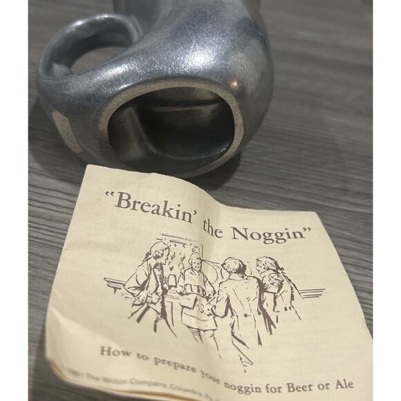 Vintage Wilton Armetale Pewter French Horn Mug Cup Stein Breakin’ The Noggin - Picture 7 of 7